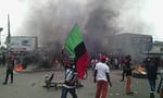 Pro Biafra protesters set bonfire, block roads